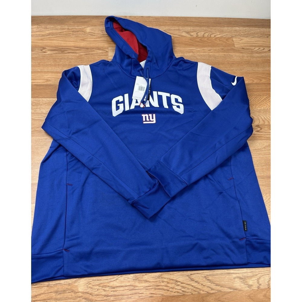 Nike NFL New York Giants Sideline Athletic Stack Performance Hoodie Mens XXL NEW
